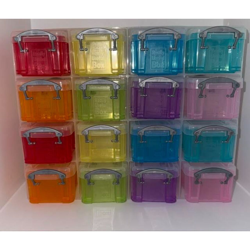 Container Store Really Useful Box 16-Latch Box Small Parts Organizers Rainbow x2